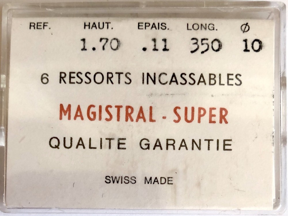 1X Mainspring 1.70x0.11mm Ø10 Watch Spring 350/170N 35