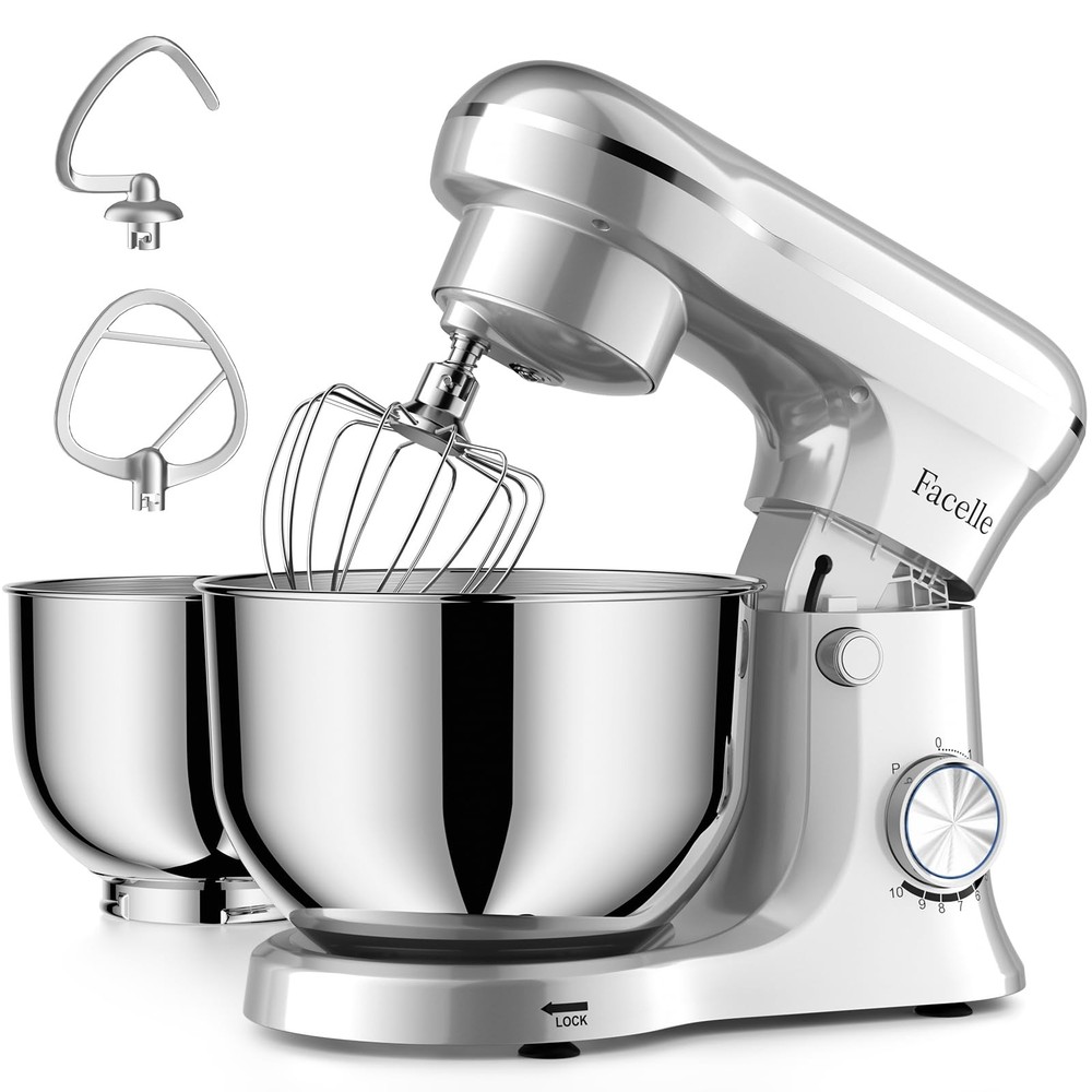 5QT & 6QT Stainless Steel Tilt-Head Stand Mixer with 10 Speeds