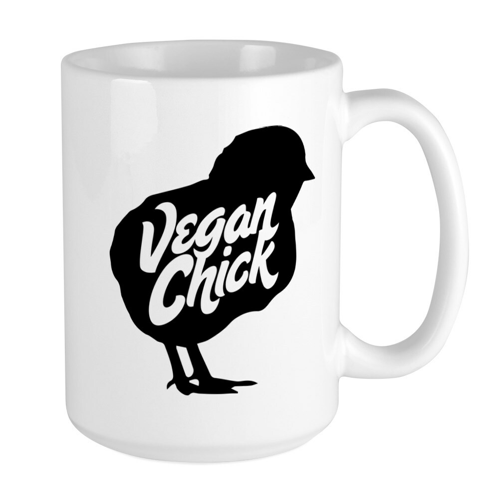 CafePress Vegan Chick Coffee Mug, Large 15 oz. White Coffee Cup (97791428)