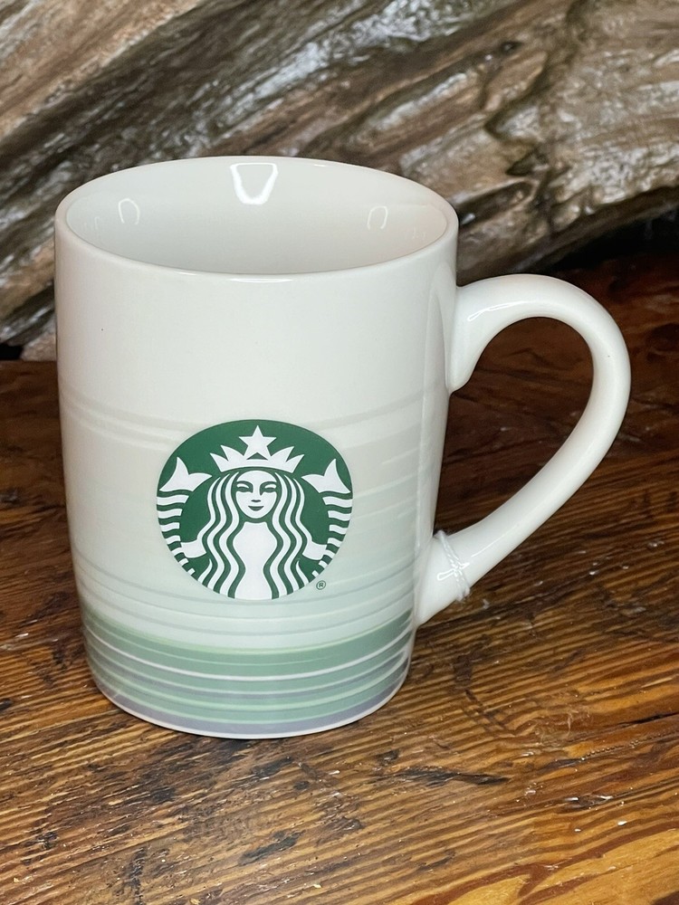 Starbucks 12oz Ceramic Mug Green White Mermaid Siren Logo Coffee Cup 2021