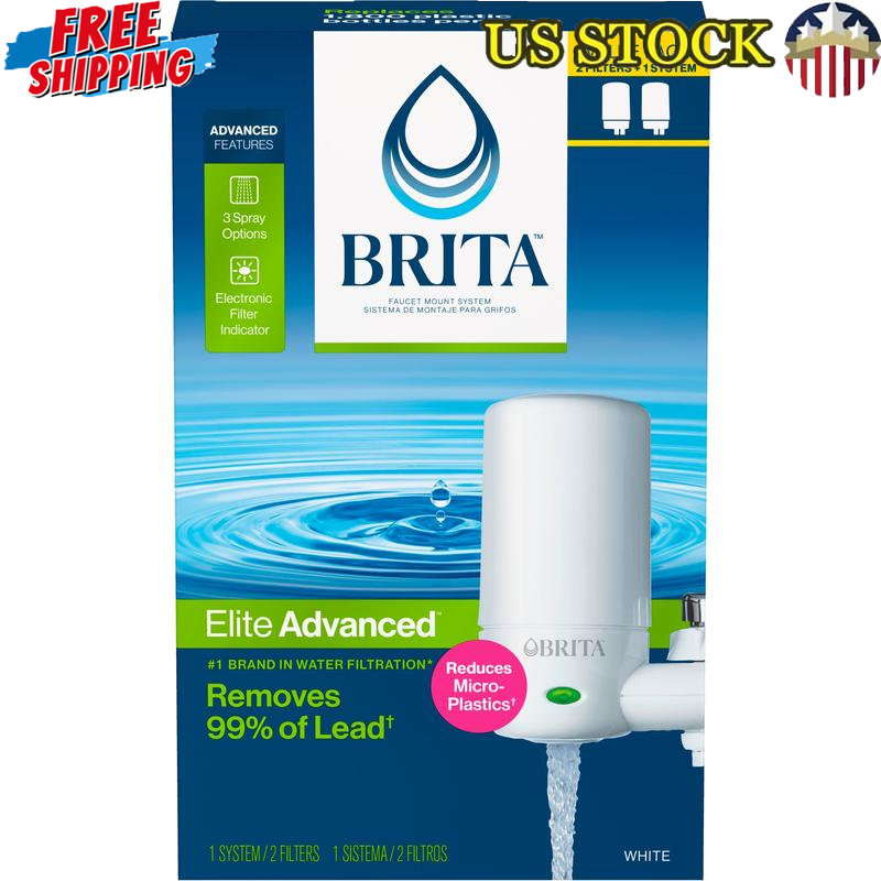 Faucet Water Filter System Advanced Carbon-block Technology 2 Filters Included