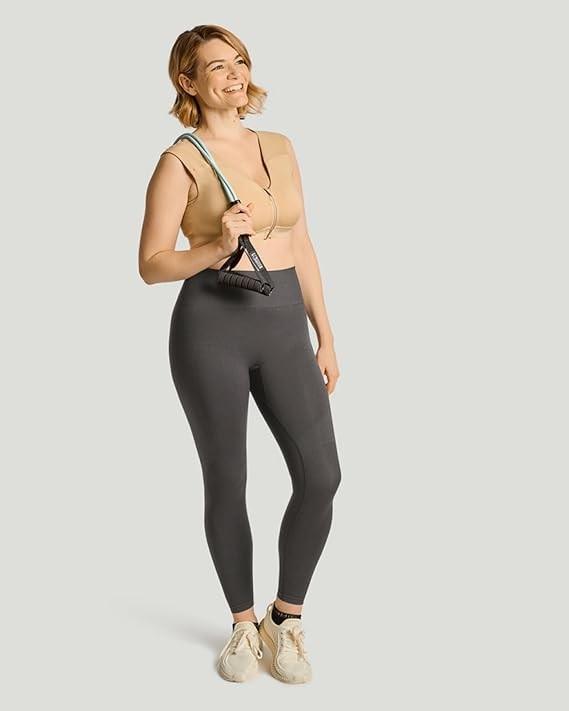 Tommie Copper Gray Large Seamless Compression Leggings for Support & Comfort