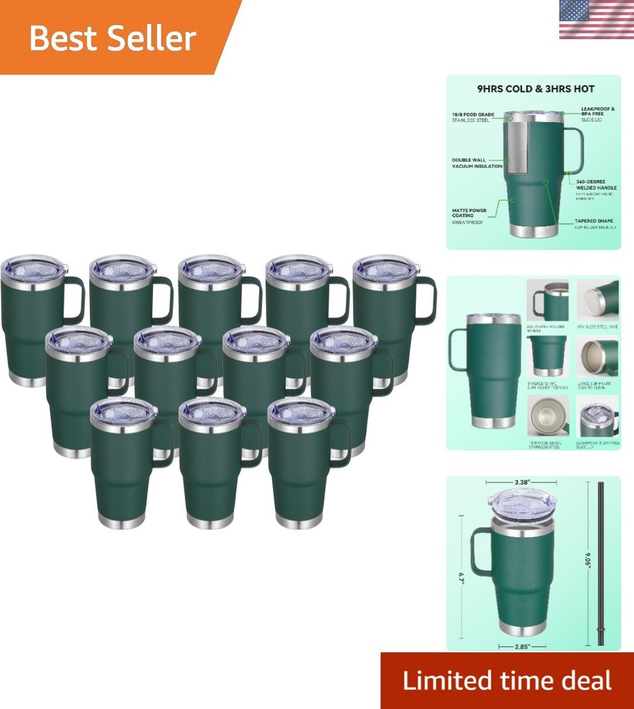 20 oz Stainless Steel Insulated Tumbler with Handle Bulk Travel Cup