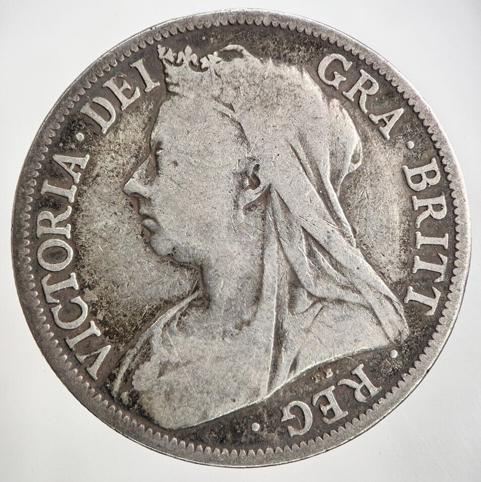 1895 Victoria Half-Crown Silver Coin in Collectible Condition