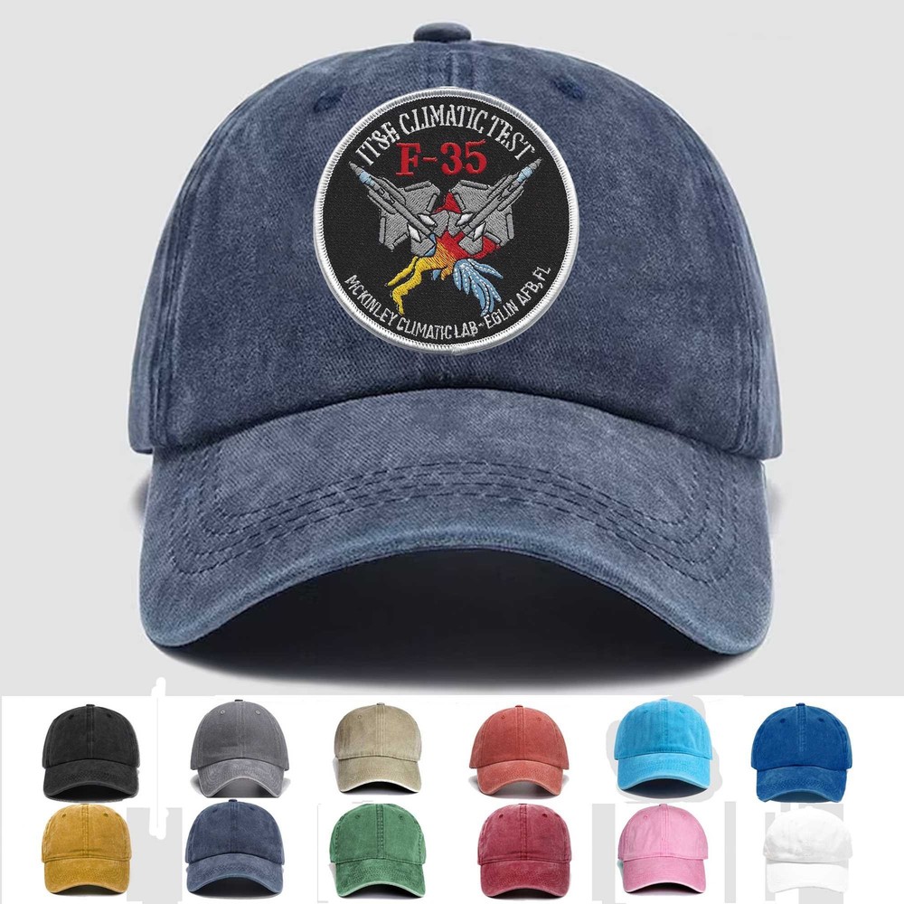 Custom Embroidered Hat F-35-ITandE Climate Test, Veteran Cap, Trucker Hat, Gift