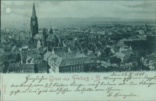 Ansichtskarte Freiburg Vollmondkarte 1898   (Nr.9488)