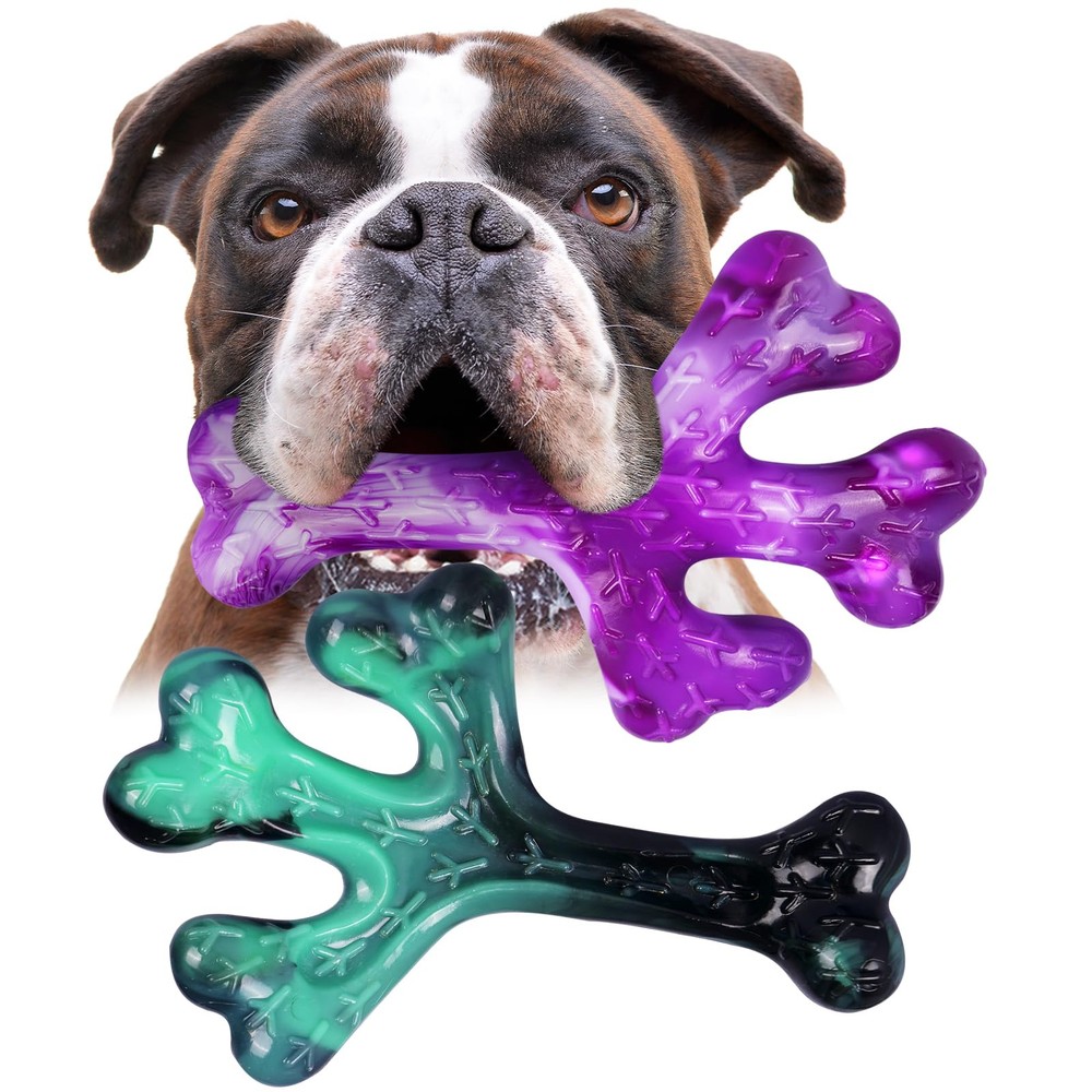Aggressive Chewers Dog Chew Toys, 2 Pack Tough Dog Toys for Aggressive Chewer...