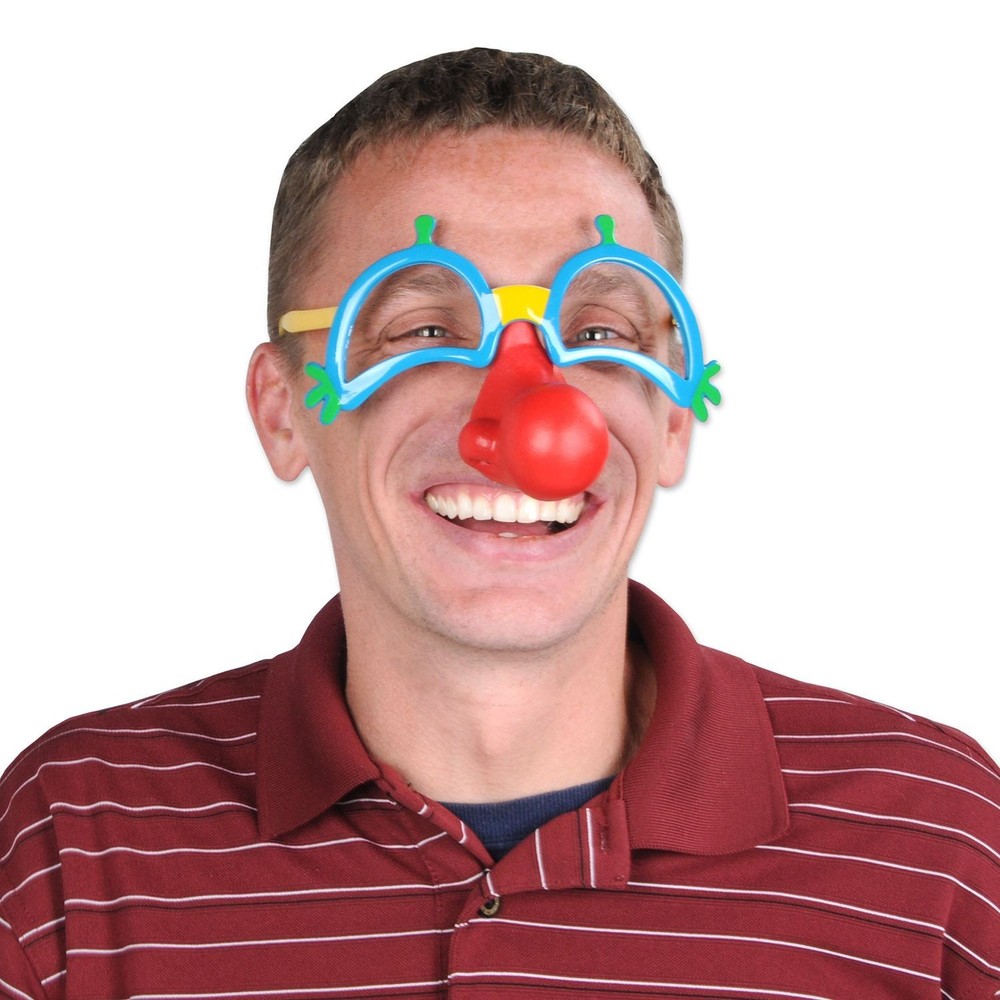 Beistle Clown Glasses with Nose - Fun Circus Party Decoration Supplies