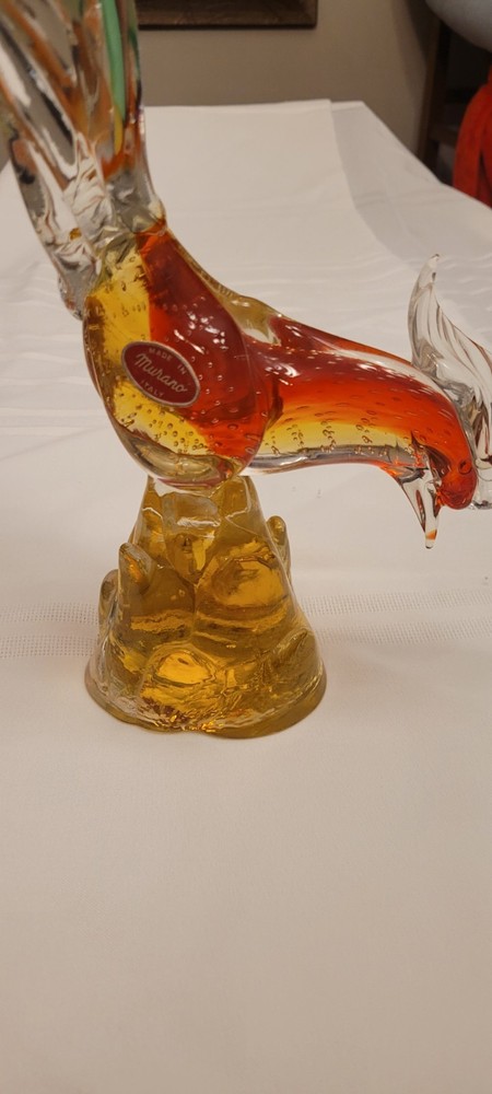 VINTAGE  ITALIAN MURANO BLOW GLASS PHEASANT.. Turn Of The Century