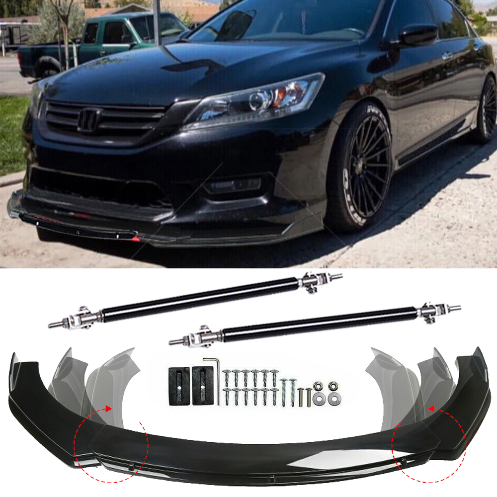 For Honda Accord 9th Front Bumper Lip+Part Accessories Splitter Spoiler Body
