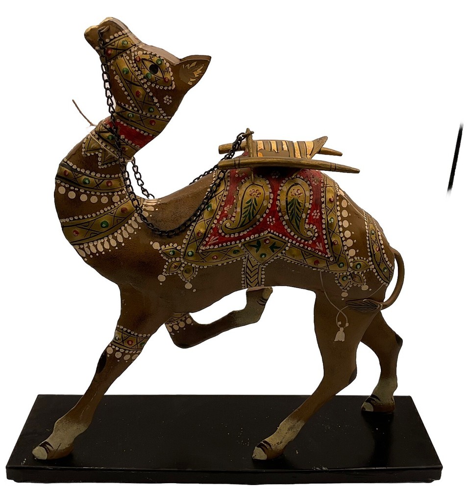 Pier One Metal Decorative Ornate Carousel Camel Figurine Sculpture 16”H VTG