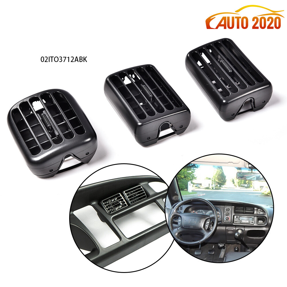 3Pcs A/C Heater Vent Bezels for 1998-2002 Dodge Ram 1500 2500 3500