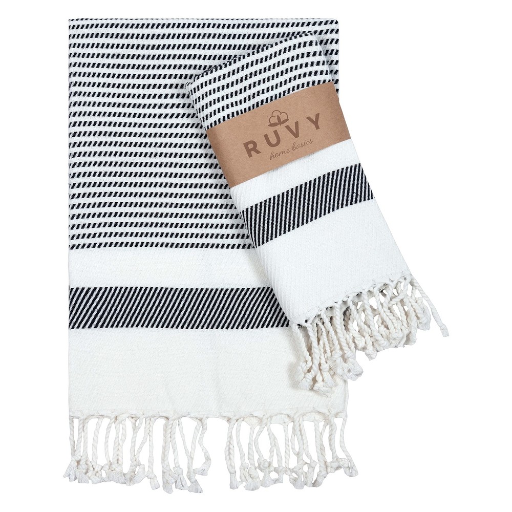 Home Basics Turkish Hand Towels For Bathroom Set Of 2 | 18X40, Cotton | Bathroom