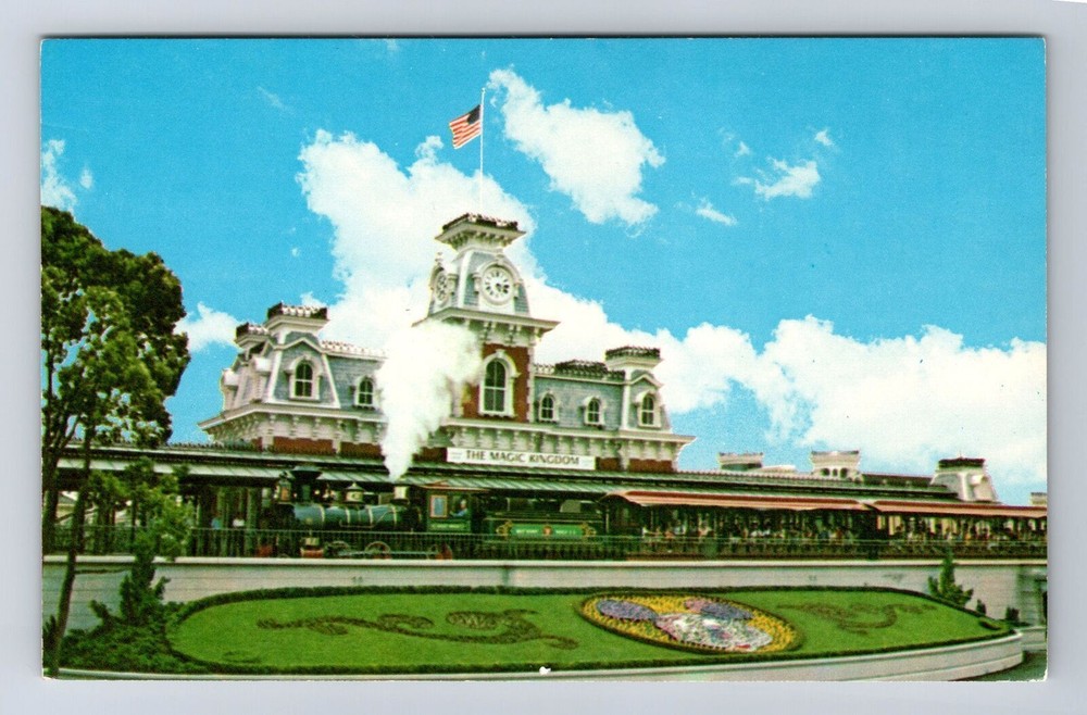 Vintage Orlando Florida Walt Disney World Railroad Entrance Postcard