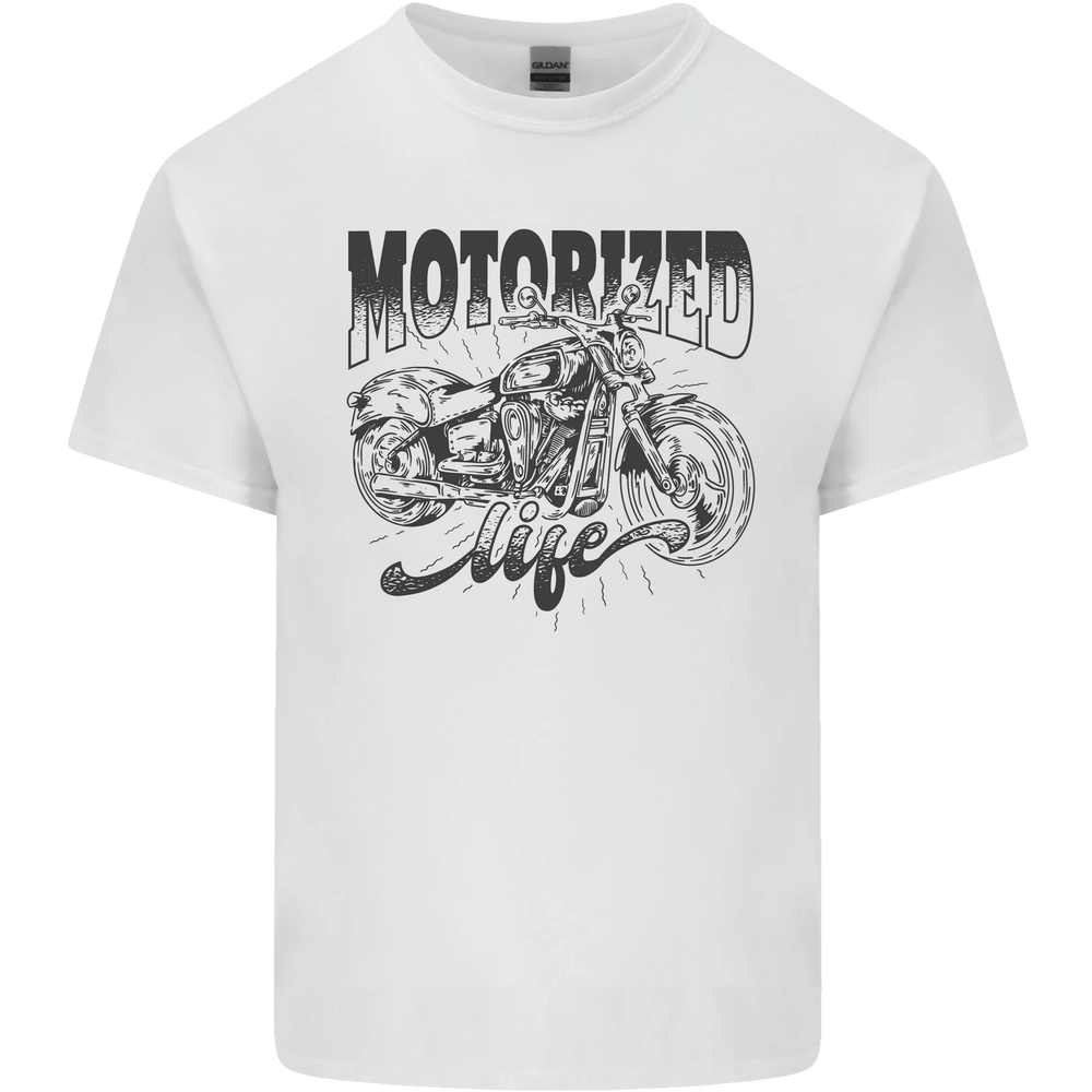 Motorized Life Biker Motorbike Motorcycle Mens Cotton T-Shirt Tee Top