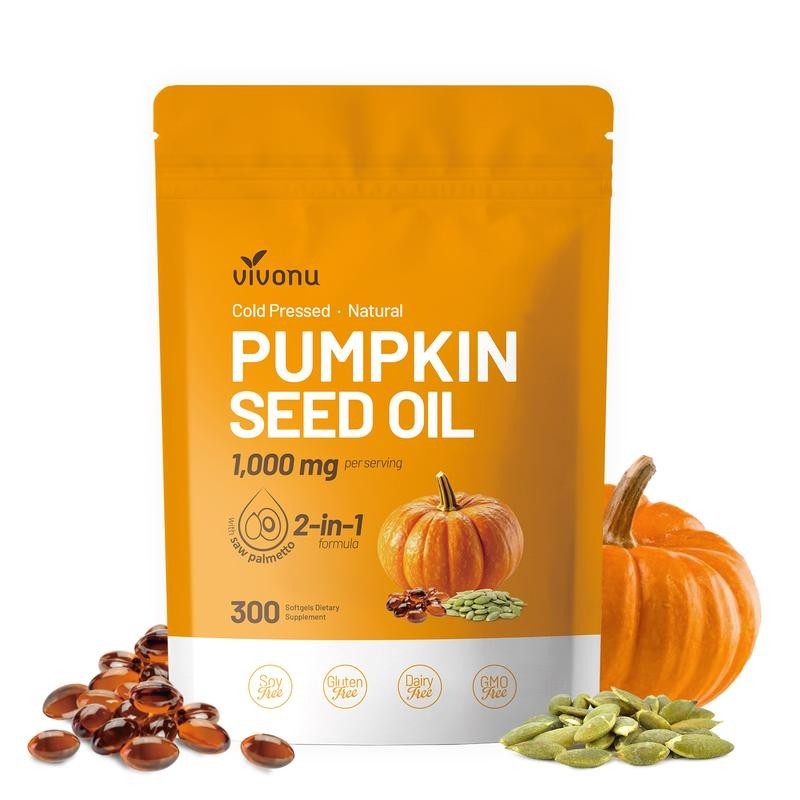Natural pumpkin seed oil and saw palmetto softgel 1000mghigh