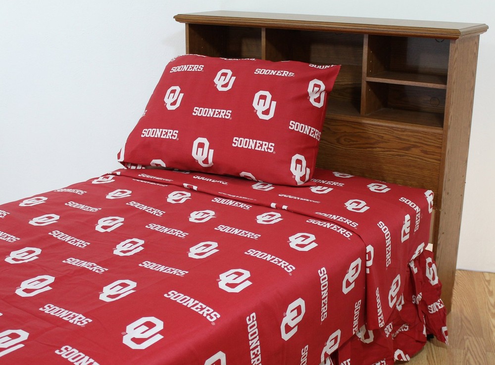 Oklahoma Sooners Queen 4-Piece Sheet Set for College Fans  