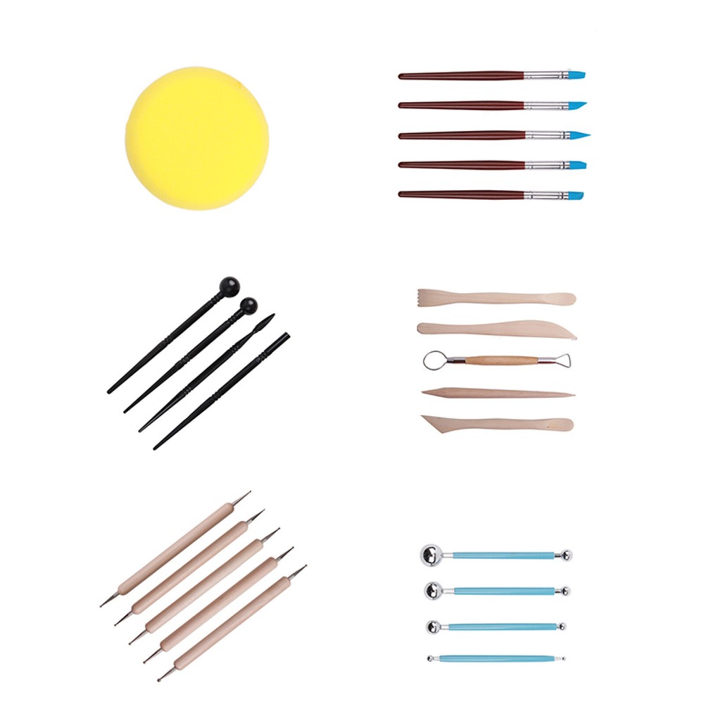 24pcs/Set Polymer Clay Dotting Tools Ceramics Pottery Sculpting Carving Stylus