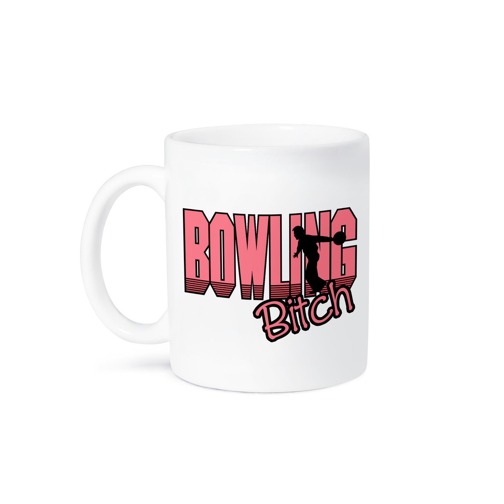 3dRose, Pink Womens Girls Bowling Bitch Sports Design, Mug