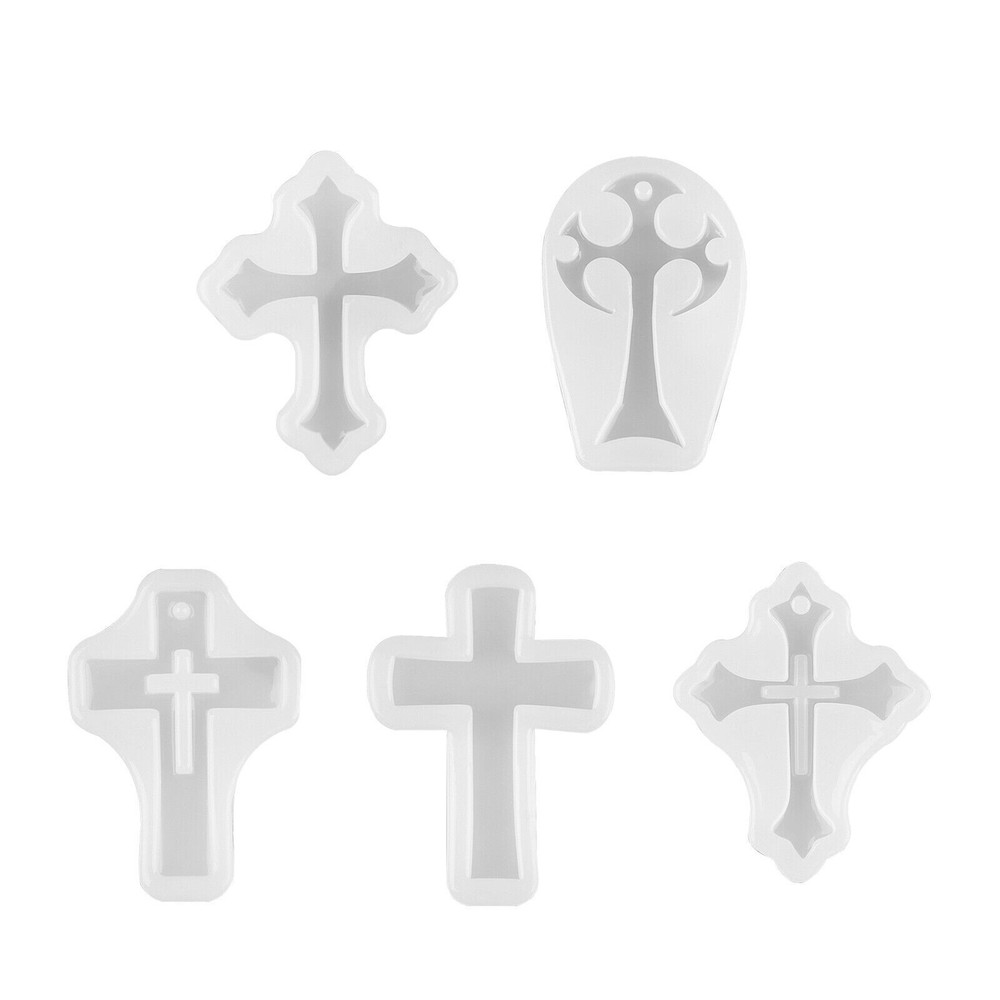 5PCS DIY Silicone Cross Resin Mold Jewelry Epoxy Making Casting Mould Craft Tool