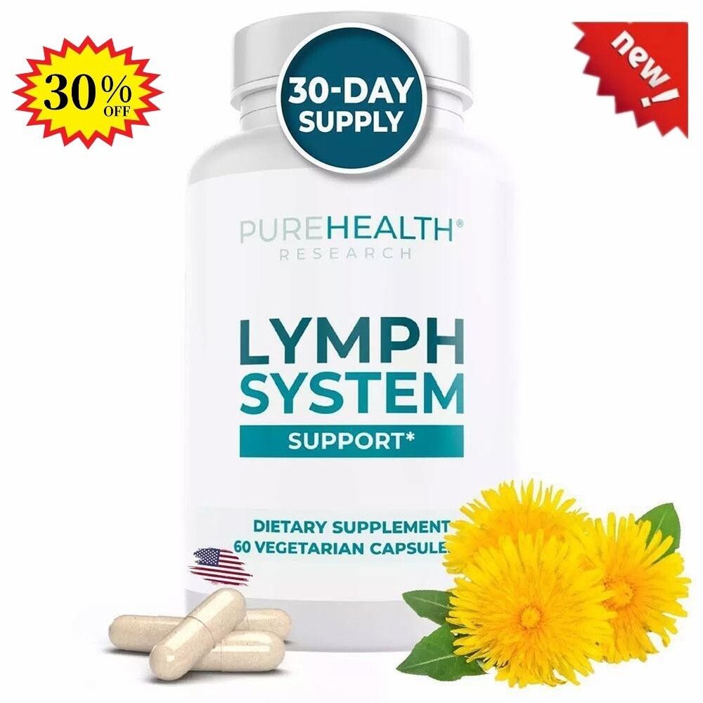 1X PureHealth Lymphatic Support Supplement for Swelling Relief & Detox