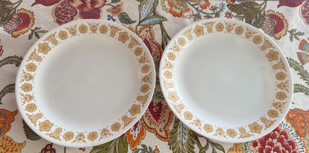 Corning Corelle BUTTERFLY GOLD -- Set of 2 Dinner Plates 10 1/8