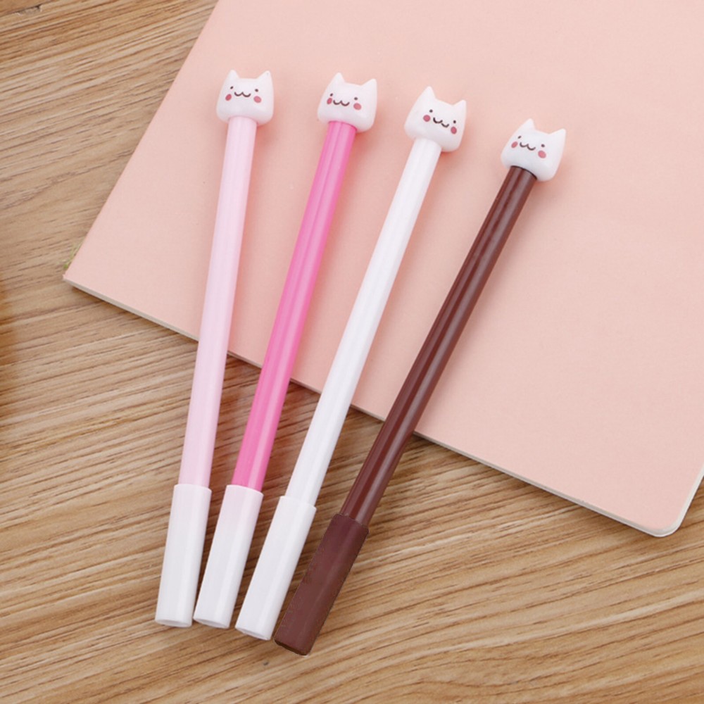 Cute Cat Gel Pen 0.5mm 2ml Liquid Gel Ink Rollerball Pen For School Home Office