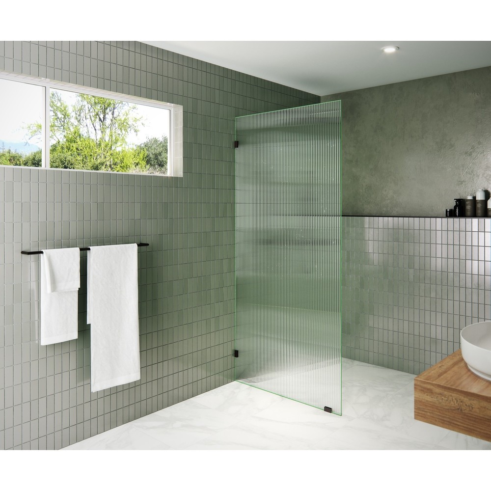 36 Inch Frameless Shower Door in Oil Rubbed Bronze - 78 Inch Height