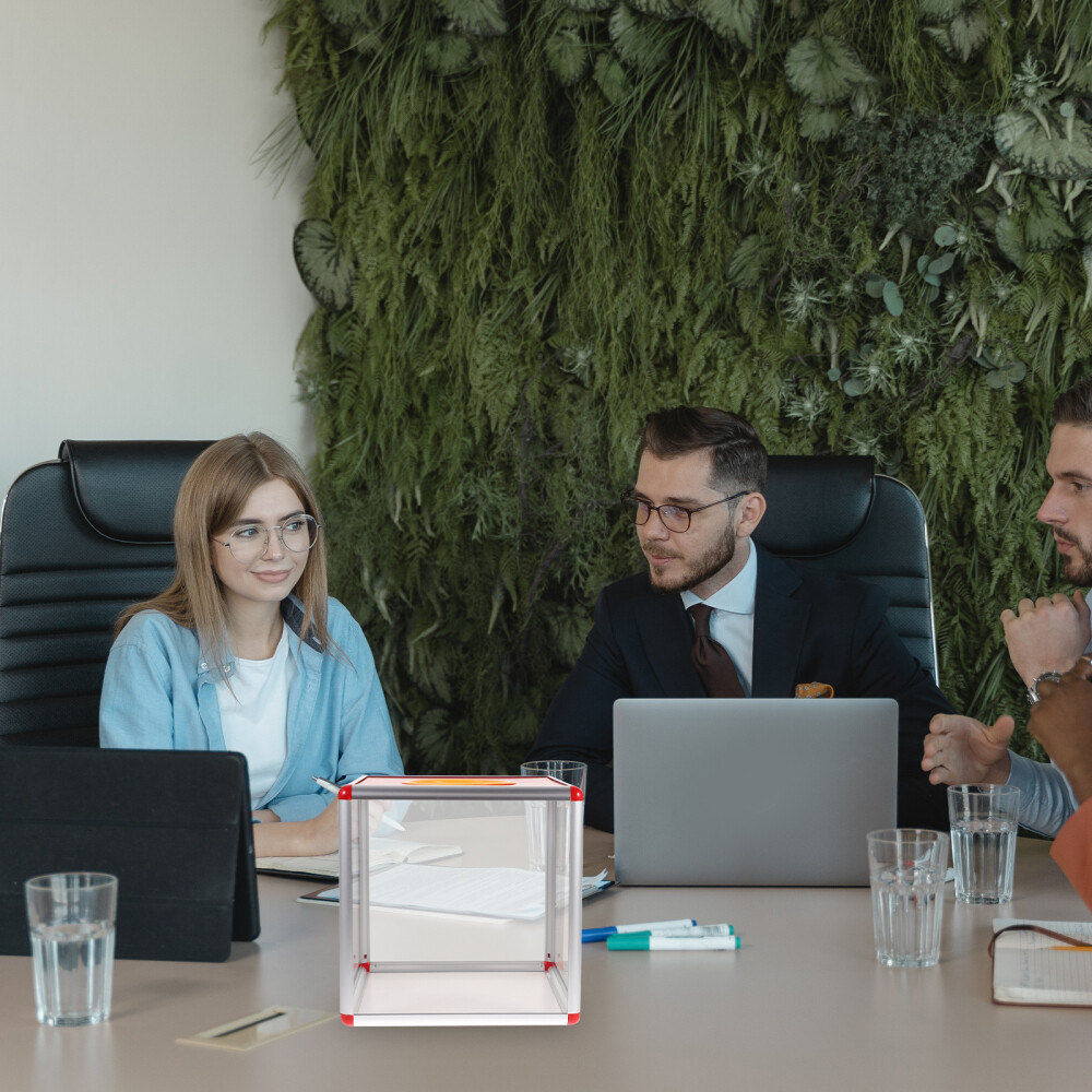Fundraising Donation Box Charity Square Box Storage Case for Collecting Voting