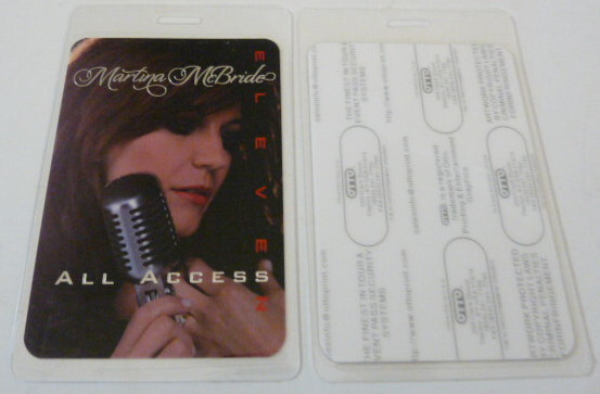 Martina McBride ELEVEN 2012 All Access Concert Tour Laminate Backstage Pass D10