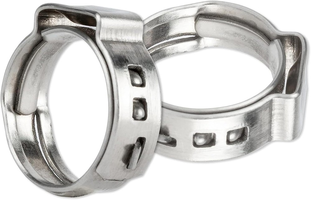 1/2 Inch Stainless Steel 304 PEX Pipe Clamps 50-Pack Cinch Pinch Clamps for Secure Plumbing Connections