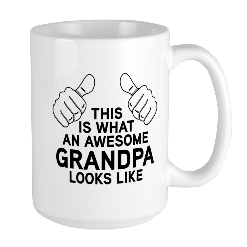CafePress Awesome Grandpa Coffee Mug, Large 15 oz. White Coffee Cup (239473945)