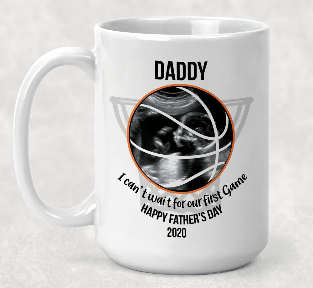 Fathers Day Gift Ultrasound Mug Basketball Sport Mug Expecting Grandparent Dad