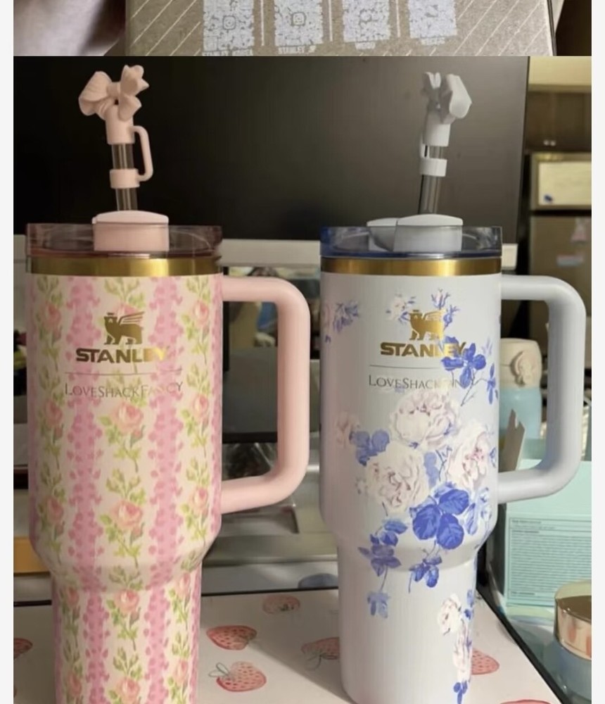 LoveShackFancy Quencher Tumbler 40 oz H2.0 Stainless Steel Cup Blooming Heirloom