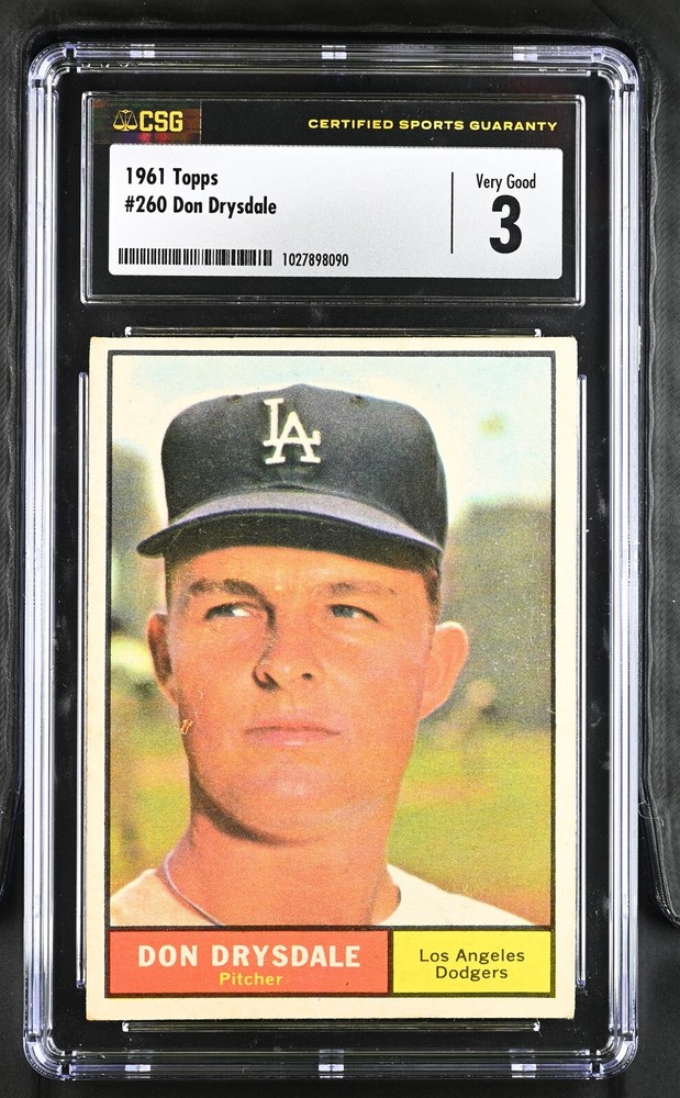 1961 Topps Don Drysdale #260 Baseball Card Vintage MLB