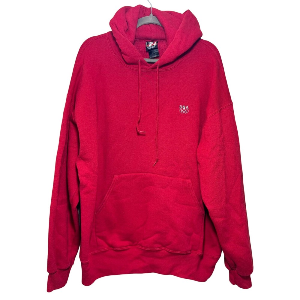 Vintage 90s USA Olympics Hoodie Sweatshirt Extra Large Fleece Lined JC Penny Y2K