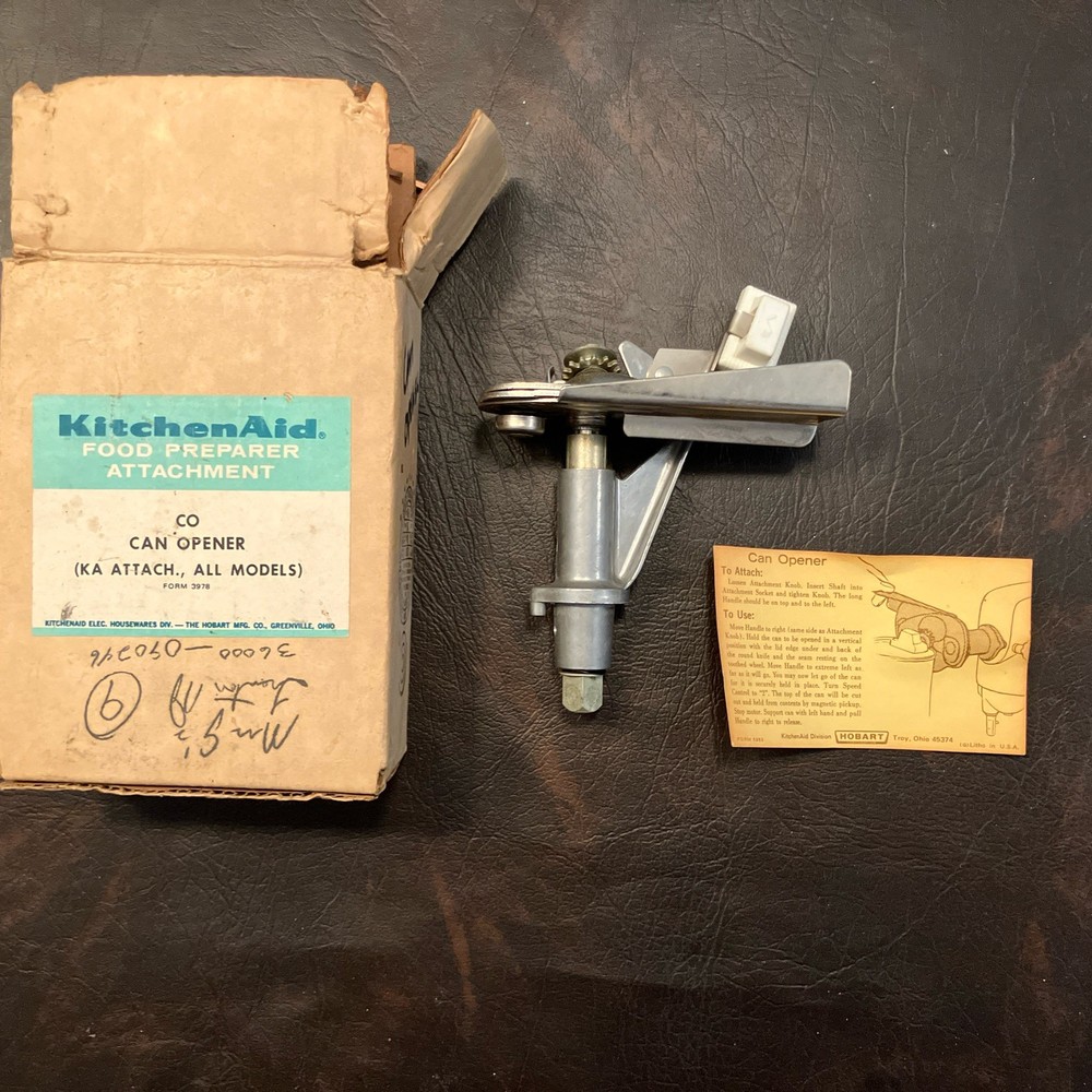 Vintage KitchenAid Hobart CO Can Opener Mixer Attachment All Metal Rare NOS