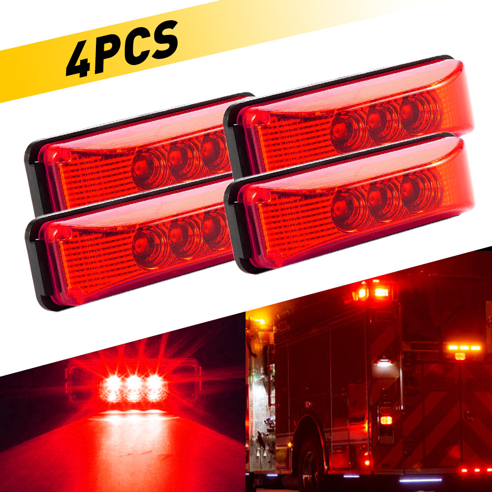 Amber Lens White Red LED Marker Side Lights for Truck Trailer Turn Signals