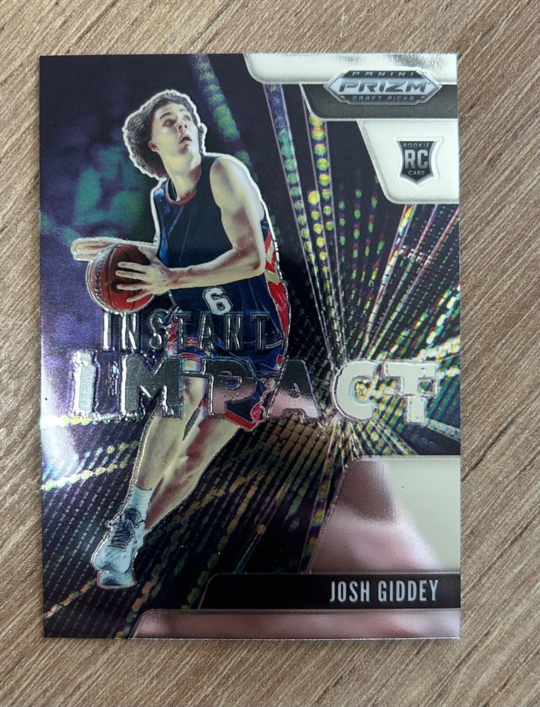 2021 Panini Prizm Draft Picks #19 Josh Giddey RC Instant Impact Insert Thunder
