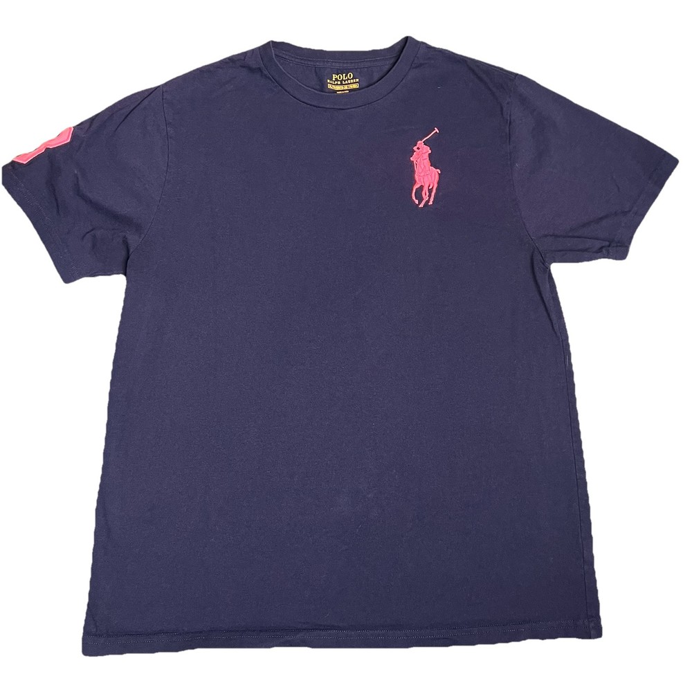 Ralph Lauren Polo T Shirt Boys Size XL Blue And Pink