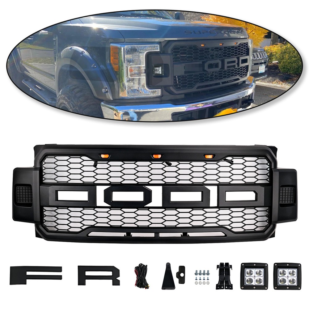 Fit For Ford F-250 F350 F450 Super Duty 2017-19 Front Grille Light w/Letters US