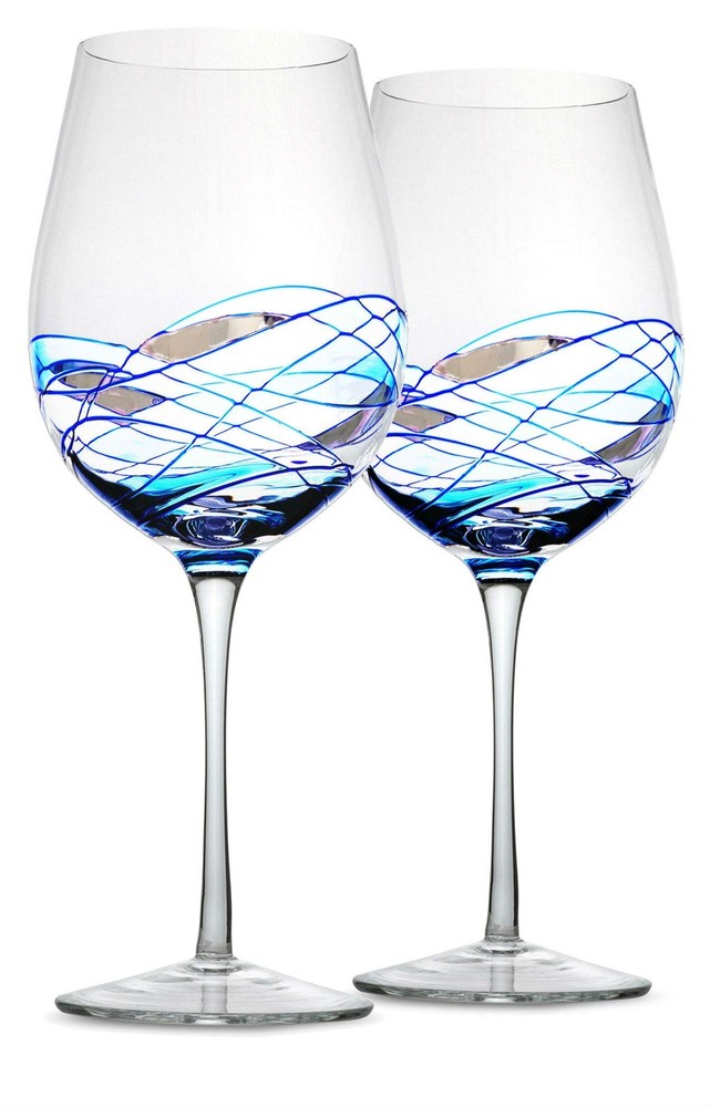 Hand Painted 28oz Wine Glasses Set of 2 Drinkware Essentials 11