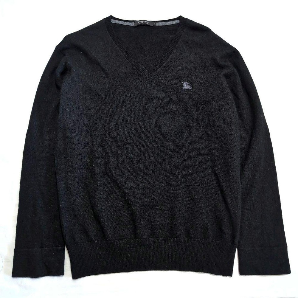 Burberry Black Label XL V-neck knit sweater wool F/S from Japan