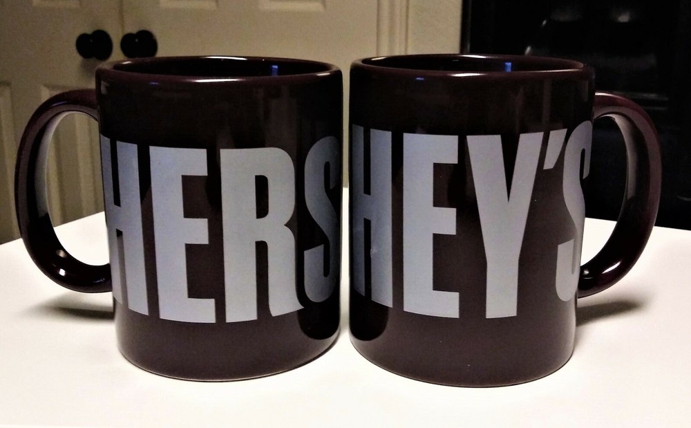Hersey's 1894 Brown & Silver 11oz Ceramic Coffee Hot Chocolate Mug 2-Pack