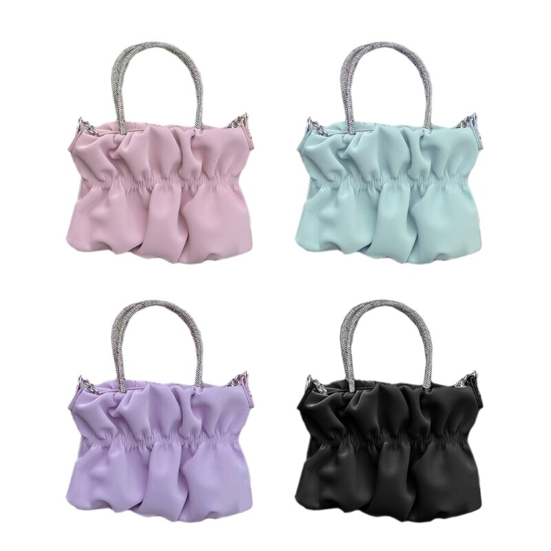 Womens Chain Crossbody Bag Vintage Bag Pleated Shoulder Bag Bag