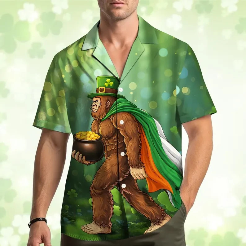 Funny Bigfoot Sasquatch Aloha Shirt Men Women Summer Beach Vacation Gift