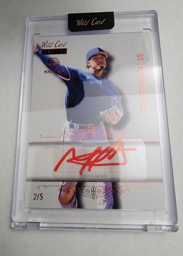 Maximo Acosta 2023 Wild Card Auto Holo Lux /5 Texas Rangers Rookie Rare Card