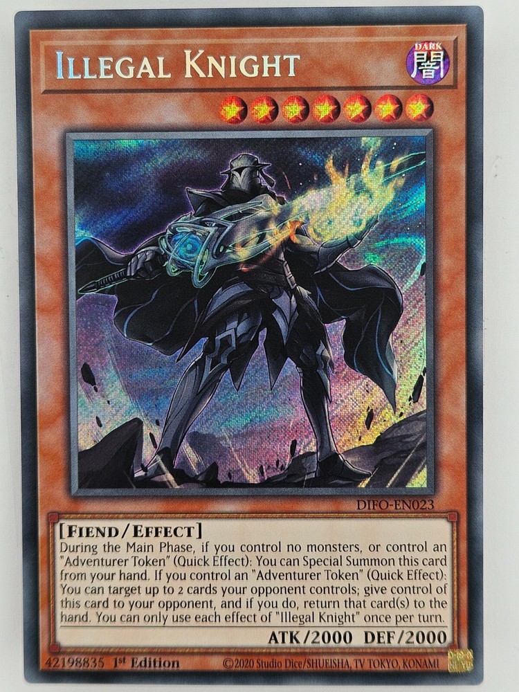 Yu Gi Oh DIFO-EN023 Illegal Knight Secret Rare Trading Card
