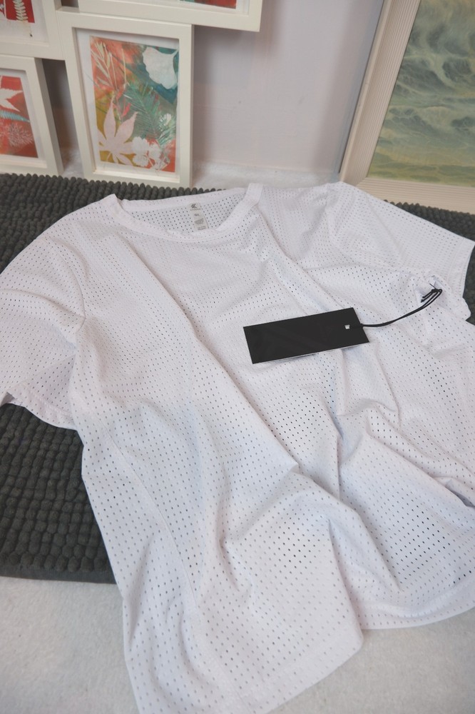 Mesh short sleeve white t-shirt active holiday running swimming top UK18 Kyodan
