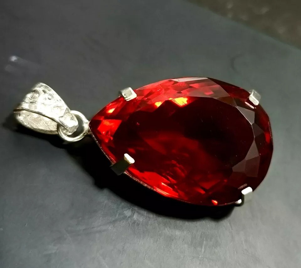 EGL Certified Natural 90.90 Ct Brazilian Pear RED Topaz Pendant Loose Gemstone